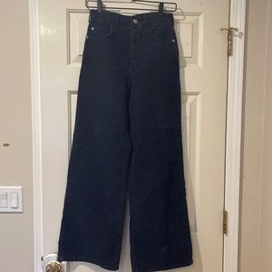 Anthropologie | Pilcro navy wide-leg corduroy pants, size 26, perfect condition!